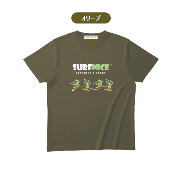UPS ‘n’ DOWNS／サーフィンTシャツ（オリーブ）
